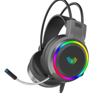 Auricular Gamer Aula S608 Negro, Rgb, Conector 3.5mm Negro N